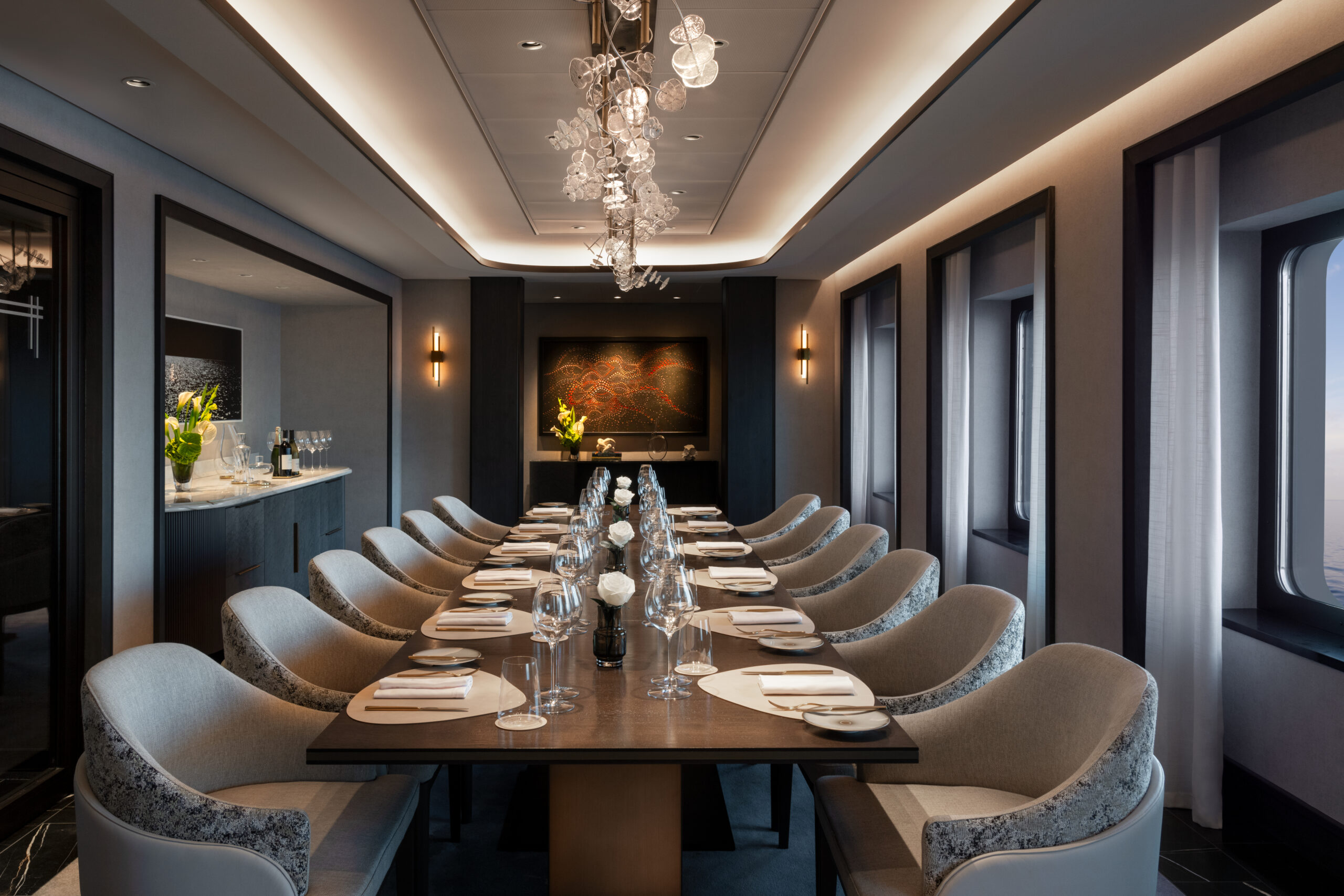 The Dining Privee aboard Ilma.

Don Riddle; September 2024 Architectural Photoshoot. Content is licensed for worldwide, unlimited, perpetual use.