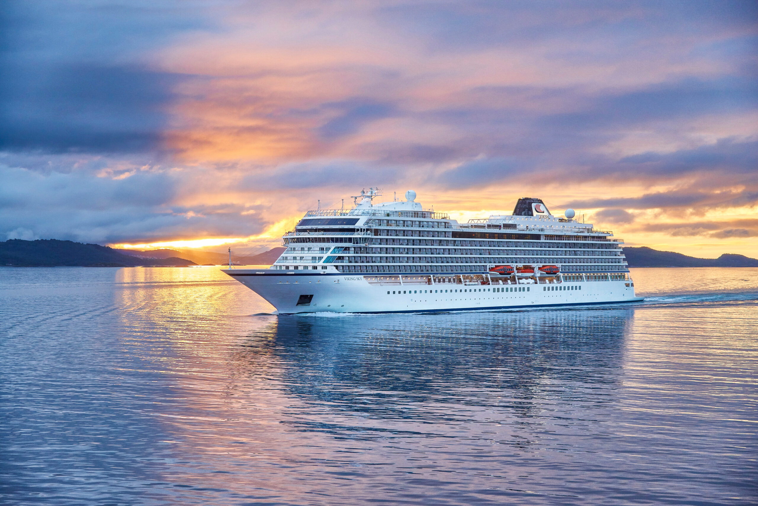 The Viking Sky in Lofoten, Norway, on its way to the North Cape. Just before midnight the rain stopped, the midnight sun appeared, and so did the Viking Sky. It was a truly exceptional moment.